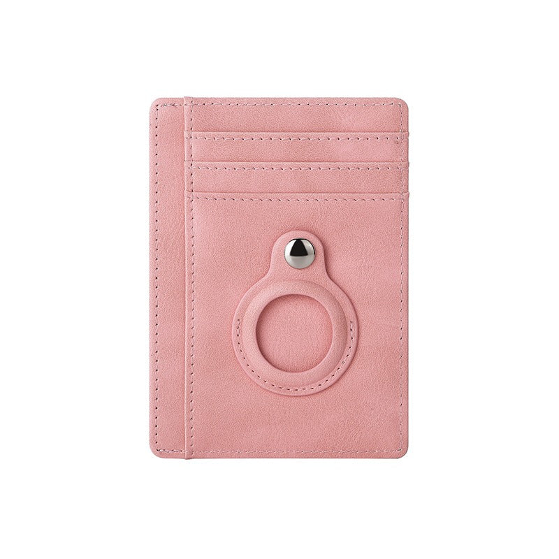 AirTag multi-card slot Apple tracker anti-lost protective cover card bag anti-theft brush Crazy Horse PU leather RFID bag - V.I.P Digital Presence