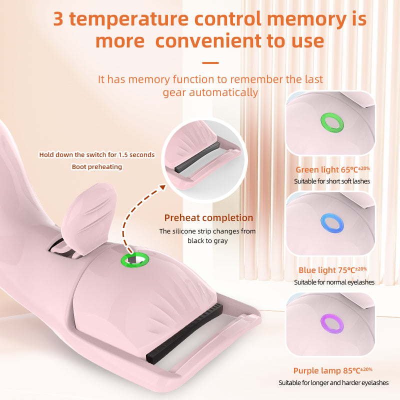 Electric eyelash curler three temperature rechargeable eyelash curler portable compact heating eyelash curler - V.I.P Digital Presence