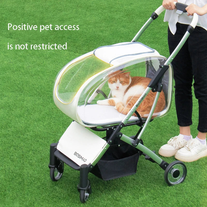 Fashionable Pet Dog Cats Four Wheeled Cart Lightweight Foldable Separable When Going Out Small Medium-Sized Pets Dog Stroller - V.I.P Digital Presence