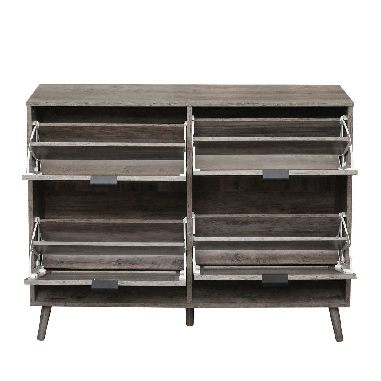 4 Door Shoe Rack, Freestanding Modern Shoe Storage Cabinet, for Entryway - V.I.P Digital Presence
