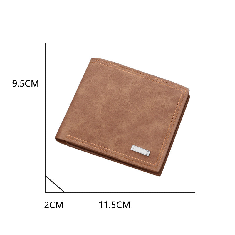 Men's wallet short wallet leather wallet multiple card slots can hold driver's license retro - V.I.P Digital Presence