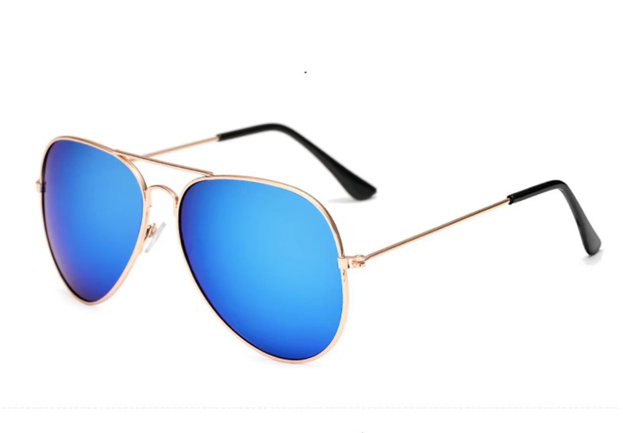 Gafas de sol coloridas Toad Glasses Pilot Hombres y Mujeres Modelos 3025 Gafas de sol reflectantes con película de color