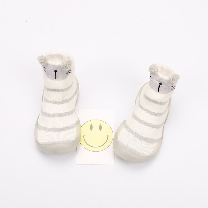 Baby cartoon walking shoes, cute multi-color children's floor socks, soft soled anti slip knitted shoes - V.I.P Digital Presence