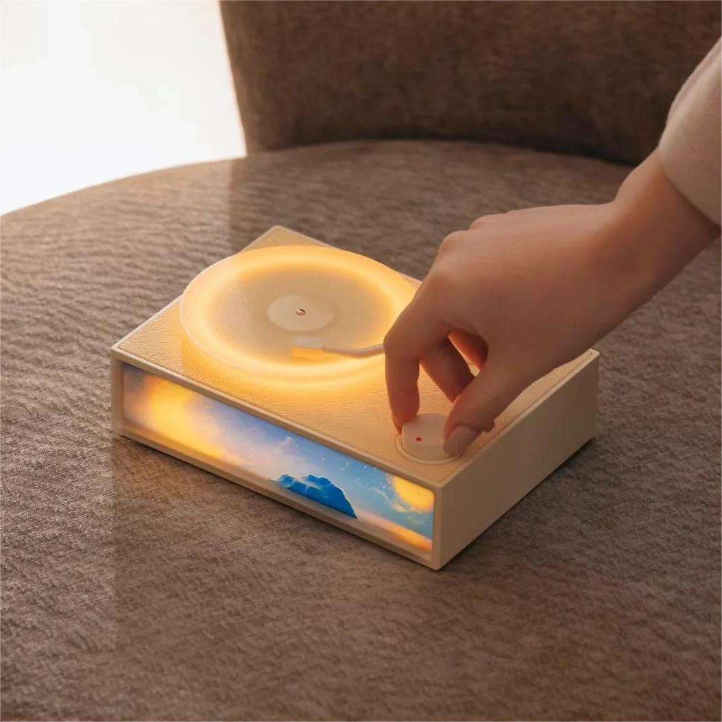Wireless Bluetooth Speaker Aroma Diffuser Ambient Light Mini Speaker Retro Vinyl Record Player Home High-Quality Sound Gift X19 - V.I.P Digital Presence