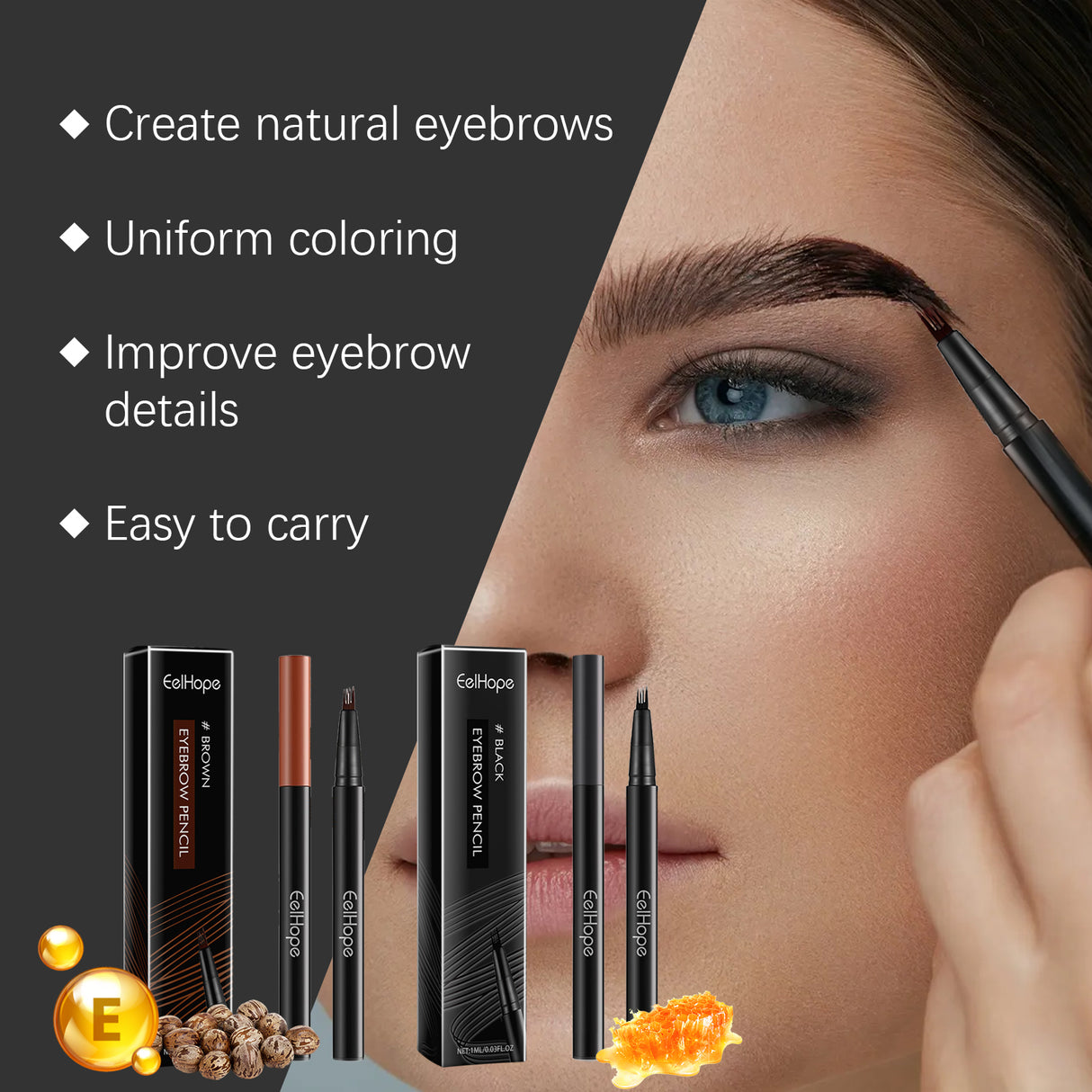 EELHOPE Four Claw Eyebrow Pencil Wild Eyebrow Embellishing Eyebrow shape delicate and easy to use non-smudging natural shaping eyebrow pencil - V.I.P Digital Presence