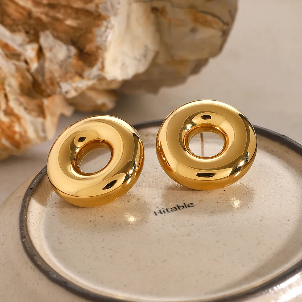 Stainless Steel Cutout Round Shape Earrings - V.I.P Digital Presence