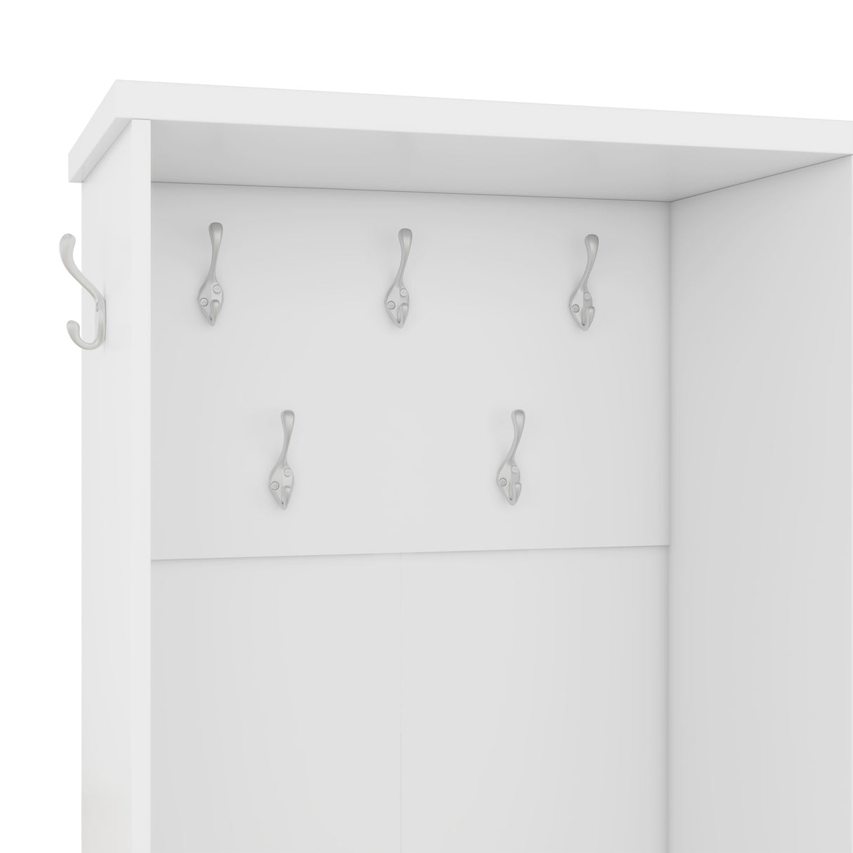 Multi-functional Hall Tree with Storage Shelves Drawers Cabinet Elegant Hallway Shoe Cabinet with Bench Modern Coat Rack White - V.I.P Digital Presence