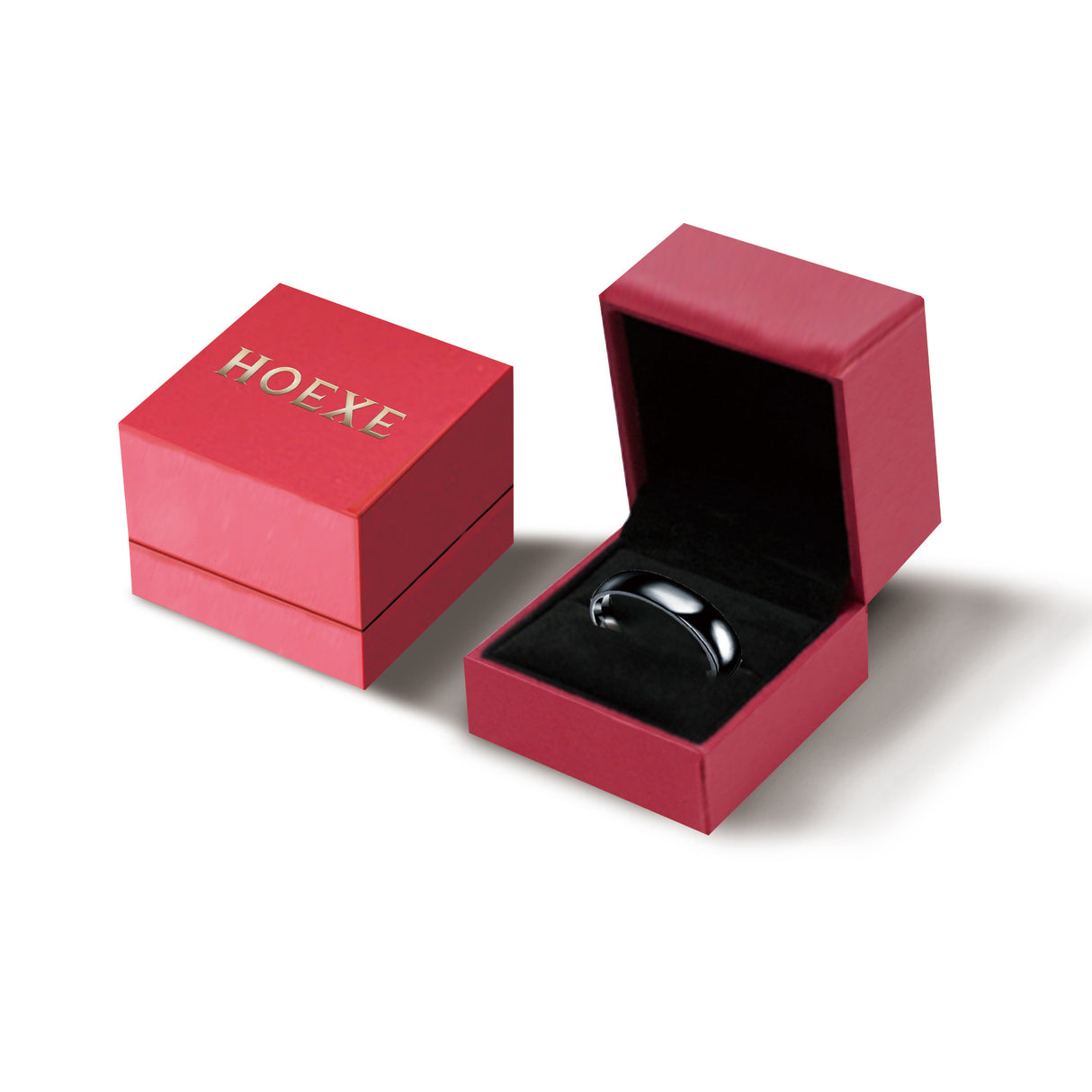 HOEXE Obsidian Ring, Stainless Steel Ring For Men And Women Smooth Fashion Simple Boutique Hand Accessories - V.I.P Digital Presence