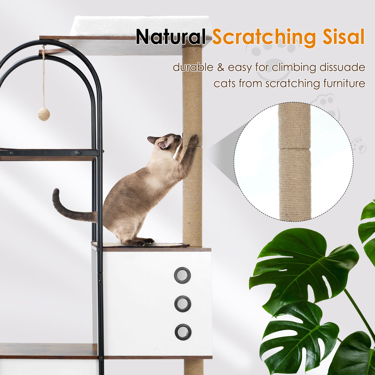 cat climbing frame,Cat Tree,Modern Cat Tower, Multi-Level Cat Condo with 1 Caves,2 Scratching Posts,Perch,for Indoor Cats - V.I.P Digital Presence