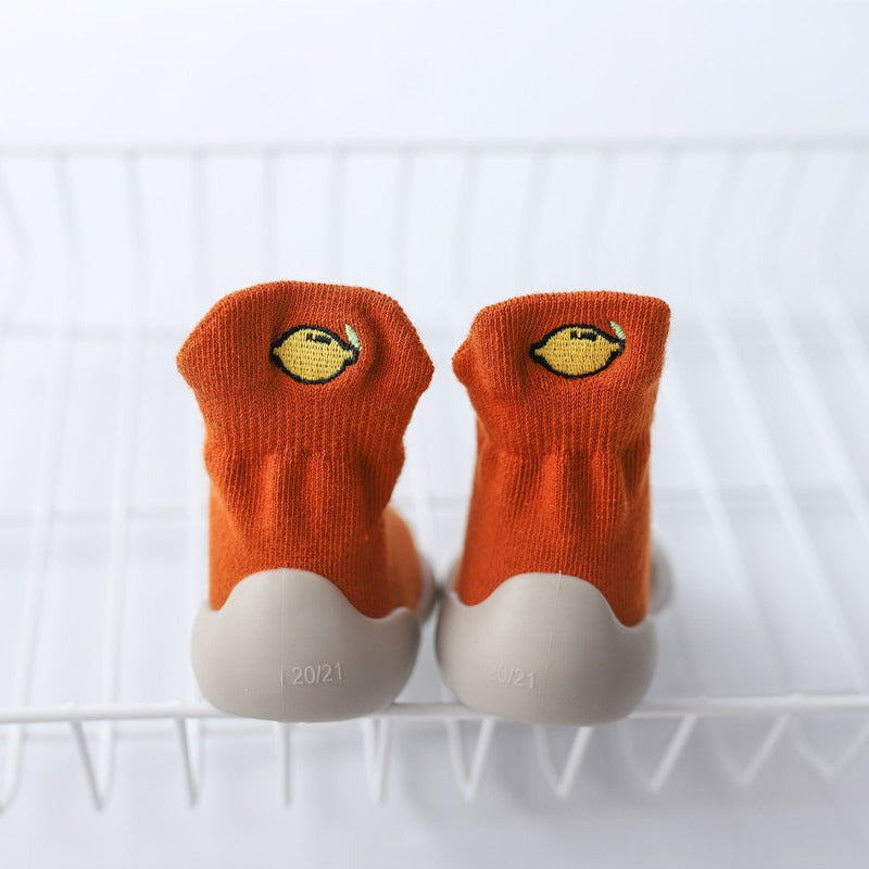 Autumn New Soft Sole Baby Walking Shoes Knitted Embroidered Baby Floor Socks Shoes Avocado Children's Socks - V.I.P Digital Presence