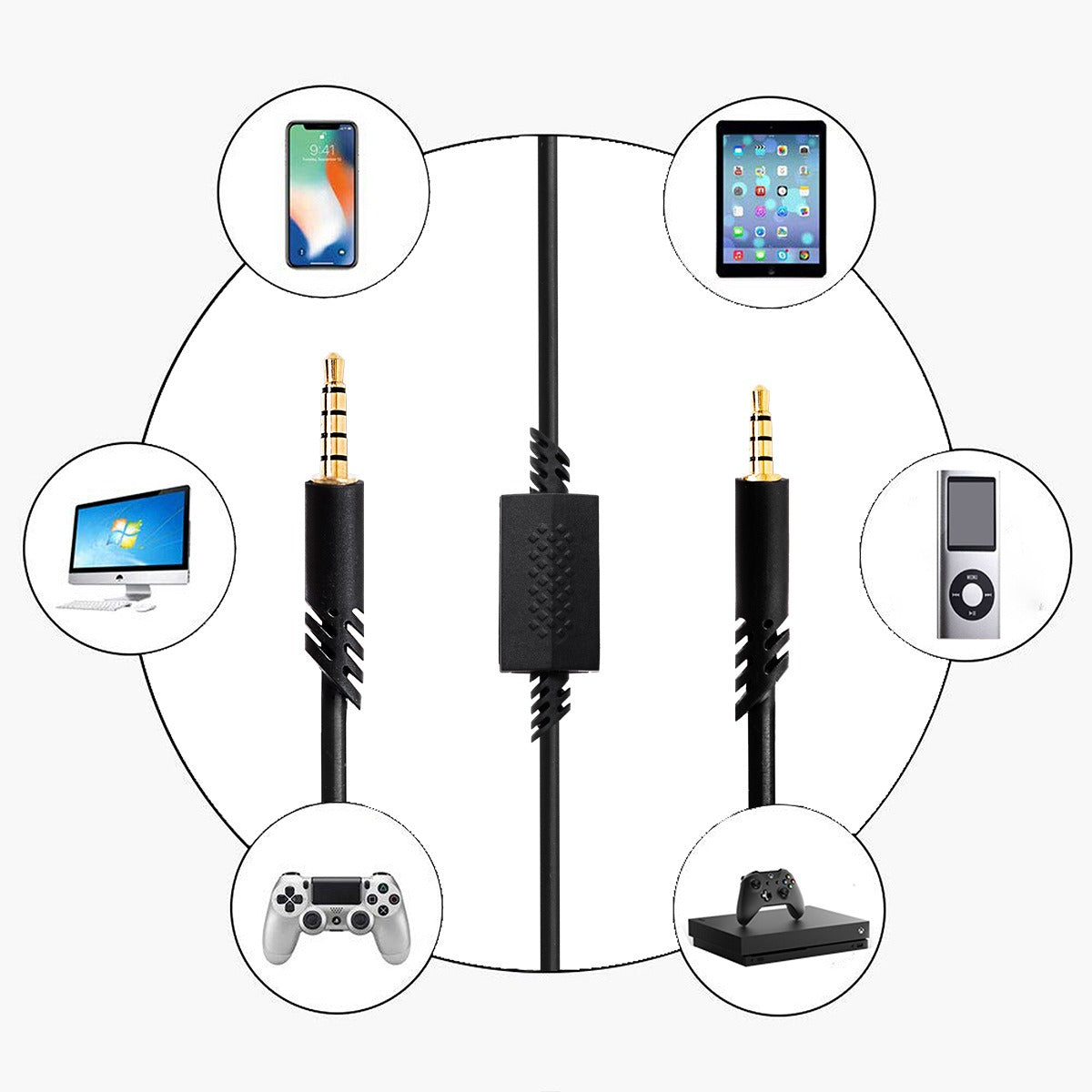 Suitable for Logitech ASTRO A10 A40 gaming headphones Ps4 connection cable headphone audio cable - V.I.P Digital Presence