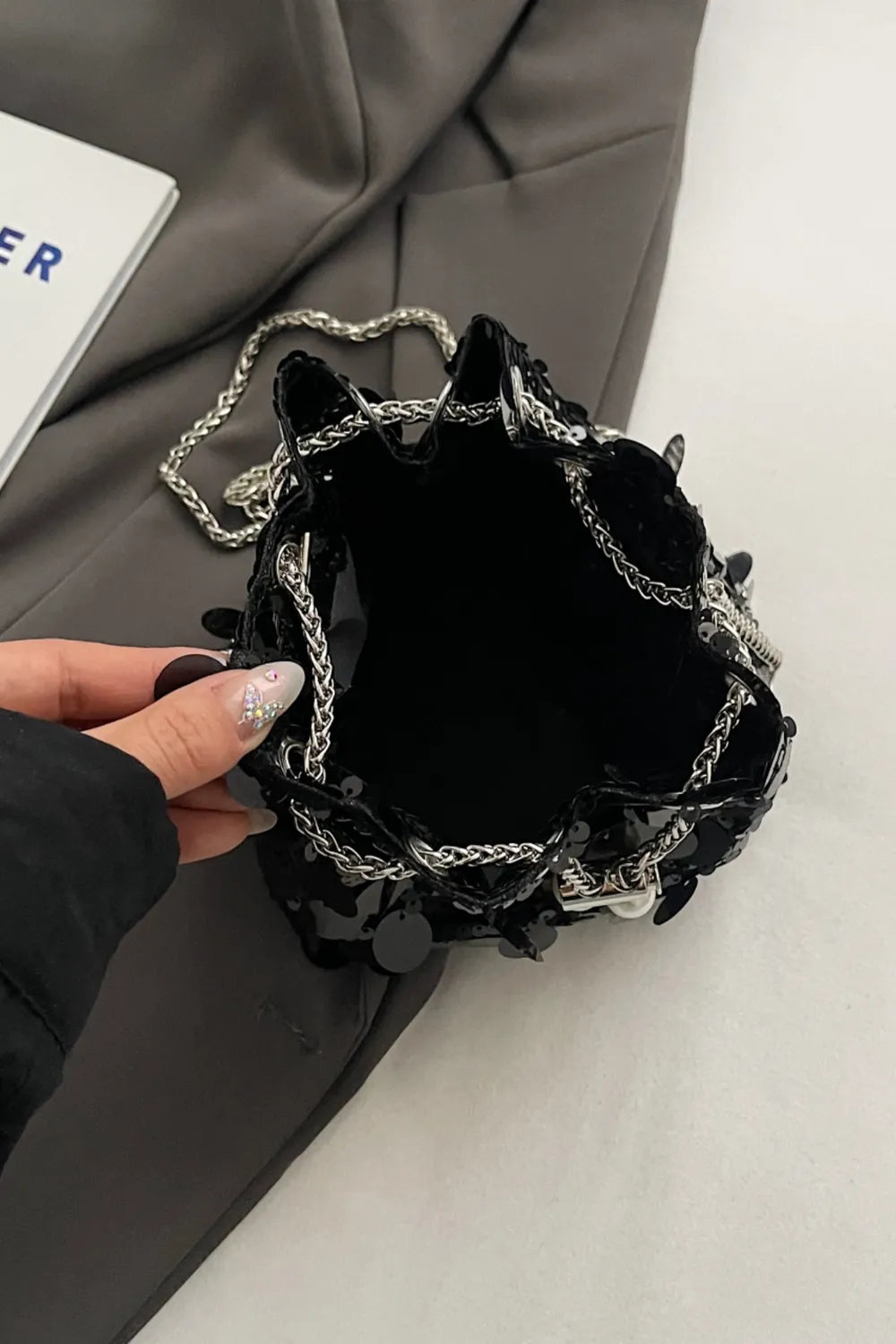 Drawstring Sequin Crossbody Bag - V.I.P Digital Presence