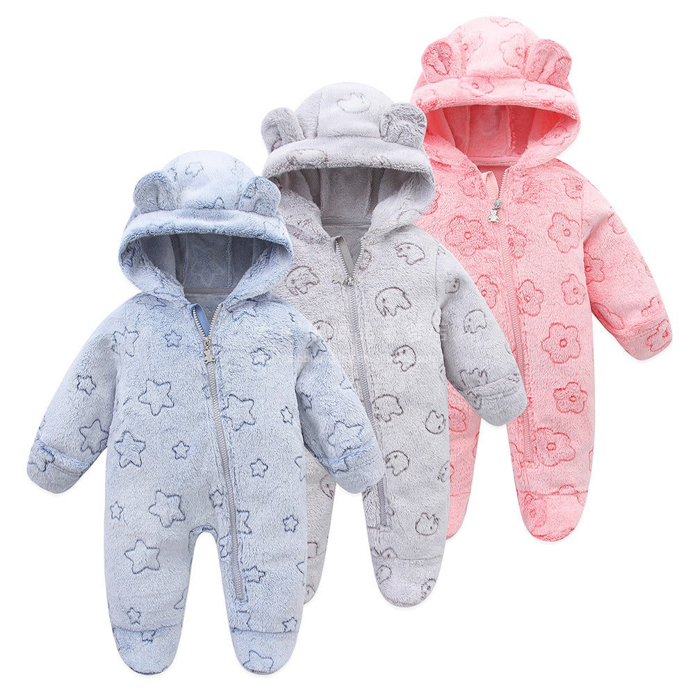 Baby cartoon hooded jumpsuit baby crawling suit - V.I.P Digital Presence