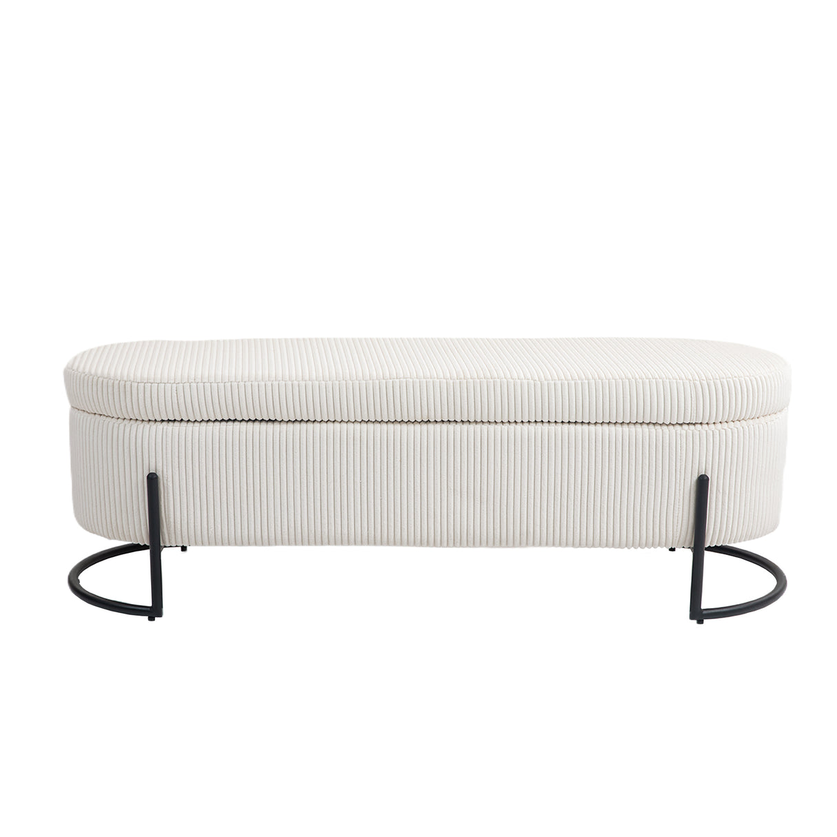 COOLMOR storage Ottoman chair with safety hinge and soft cushion fabric storage Ottoman stool (beige) - V.I.P Digital Presence