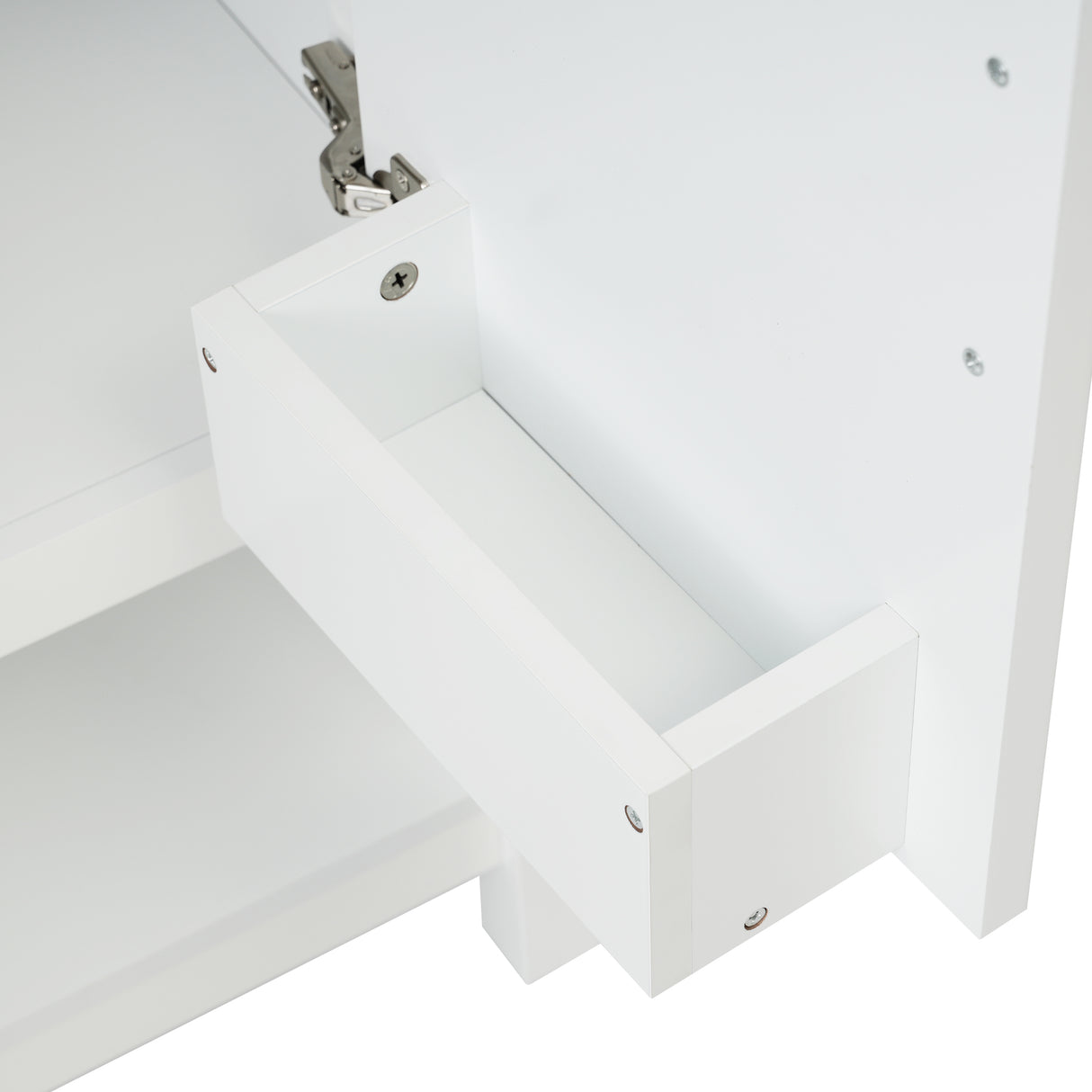 30-Inch White Bathroom Vanity with Ceramic Sink and Versatile Storage - Ideal for Small Bathrooms - V.I.P Digital Presence