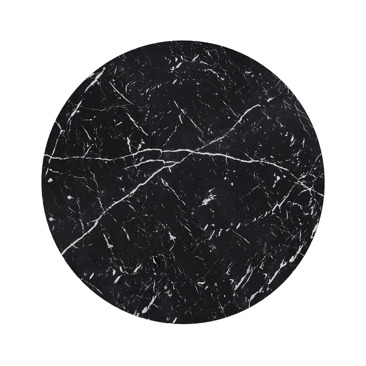 42.12"Modern Round Dining Table with Printed Black Marble Table Top for Dining Room - V.I.P Digital Presence