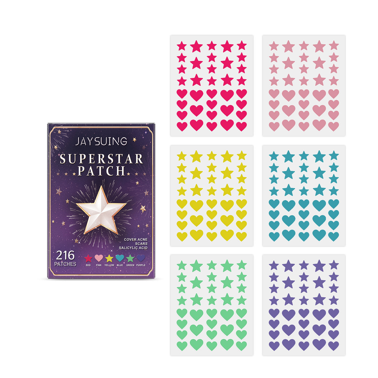 Parche invisible multicolor para el acné, elimina el acné, cuida la piel y cubre las marcas del acné.