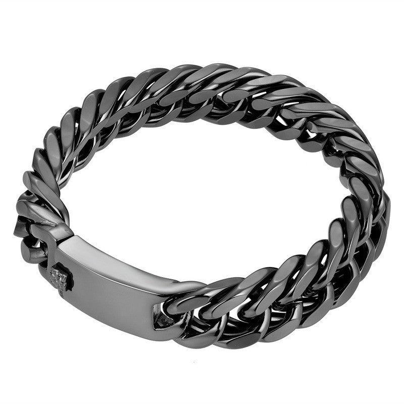Fashionable 18K gold plated men's electroplated alloy double buckle bracelet - V.I.P Digital Presence