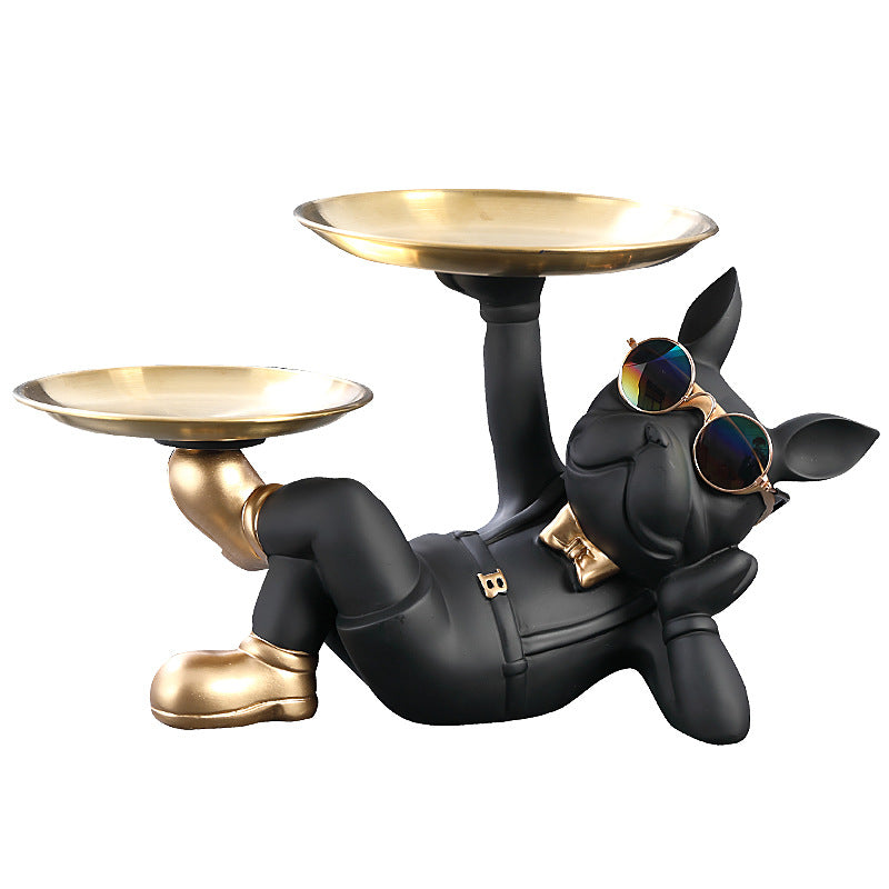 Creative Wealth Dog Ornament Entrance Key Storage Tray Desktop Candy Plate Home Decoration - V.I.P Digital Presence