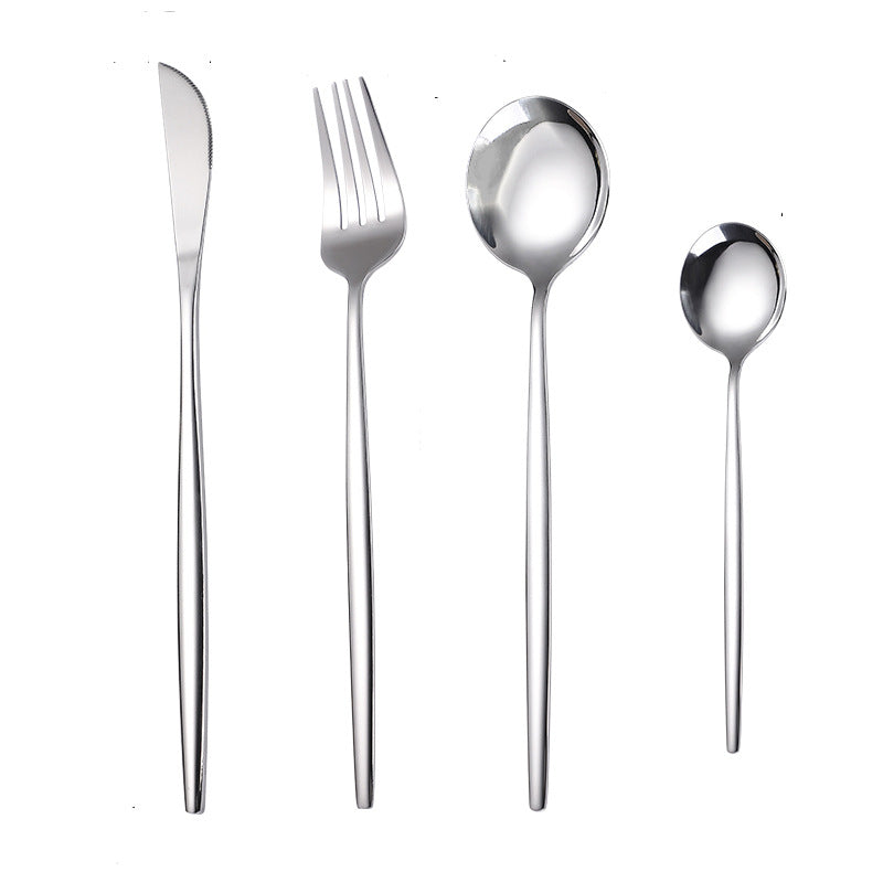 Portuguese Stainless Steel Knife Fork Spoon Golden Steak Knife Fork Set Four-Piece Tableware Set - V.I.P Digital Presence