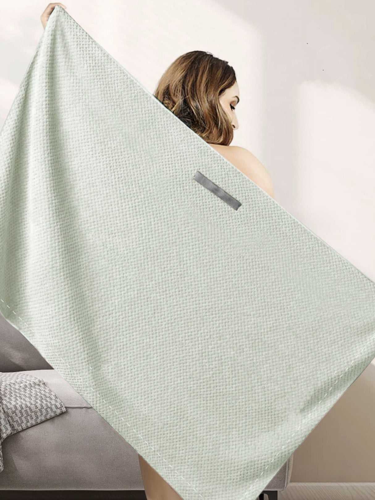 Large women's dry hair towel, ultra-fine fiber wrapped with elastic band, anti frizzy wet hair, quick drying headscarf, hair tow - V.I.P Digital Presence