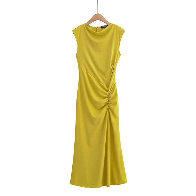 Fashionable and Sexy Style Women's Two-color Knitted Pleated Long Dress - V.I.P Digital Presence