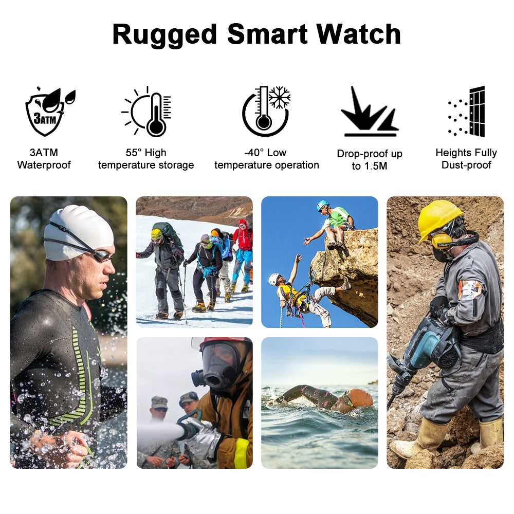Smartwatch 2021 KOSPET ROCK Rugged Watch For Men Outdoor Sports Waterproof Fitness Tracker Blood Pressure Monitor Smart Watch - V.I.P Digital Presence