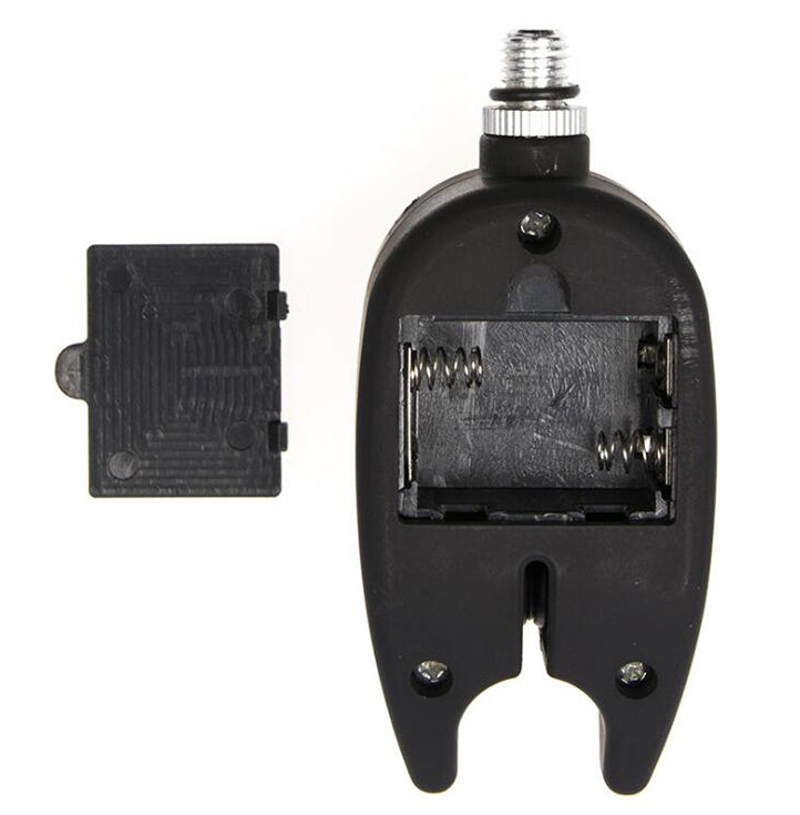 Alarma de picadura de pesca con 2 LED, luz azul, volumen ajustable, sensibilidad al sonido, herramienta de pesca impermeable.