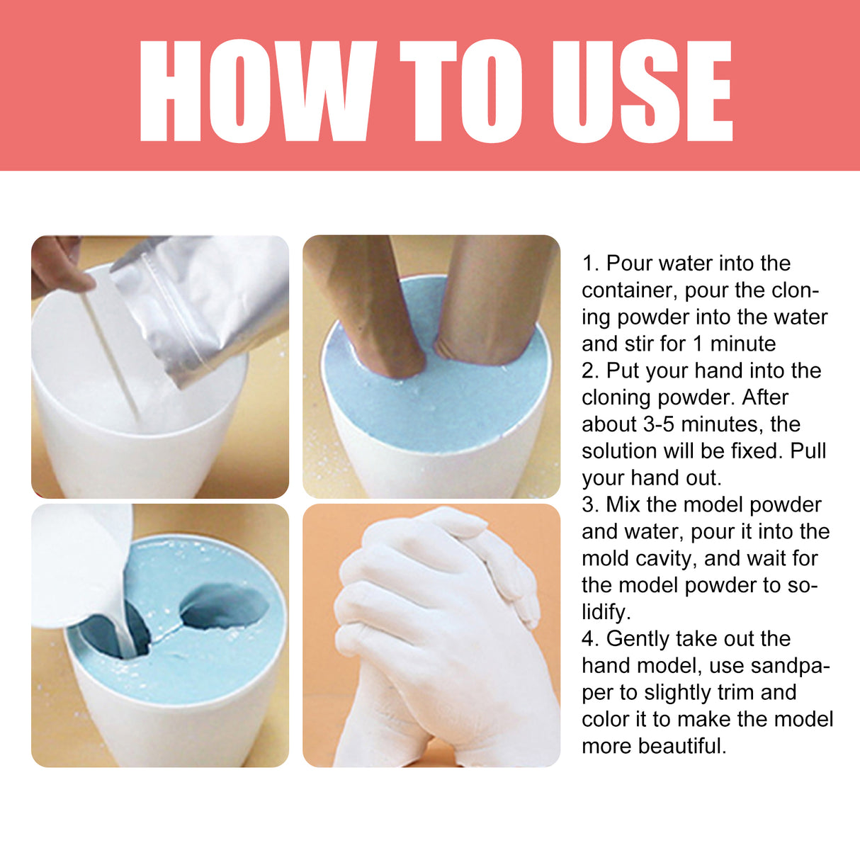 Hand Casting Kit, Three-Dimensional Hand Model Plaster Clone Model Homemade Commemorative Gift Crafts - V.I.P Digital Presence