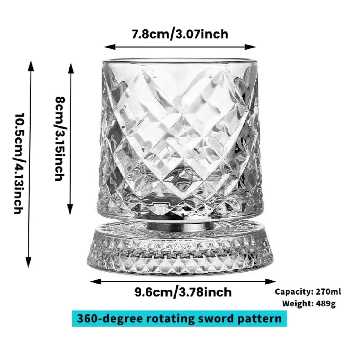 CrystalTwirl Rotating Drink Glass