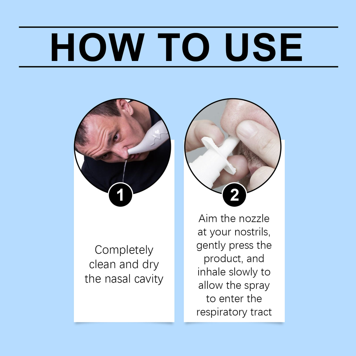 Spray nasal para el cuidado corporal, alivio corporal, ingredientes suaves, spray limpiador nasal.