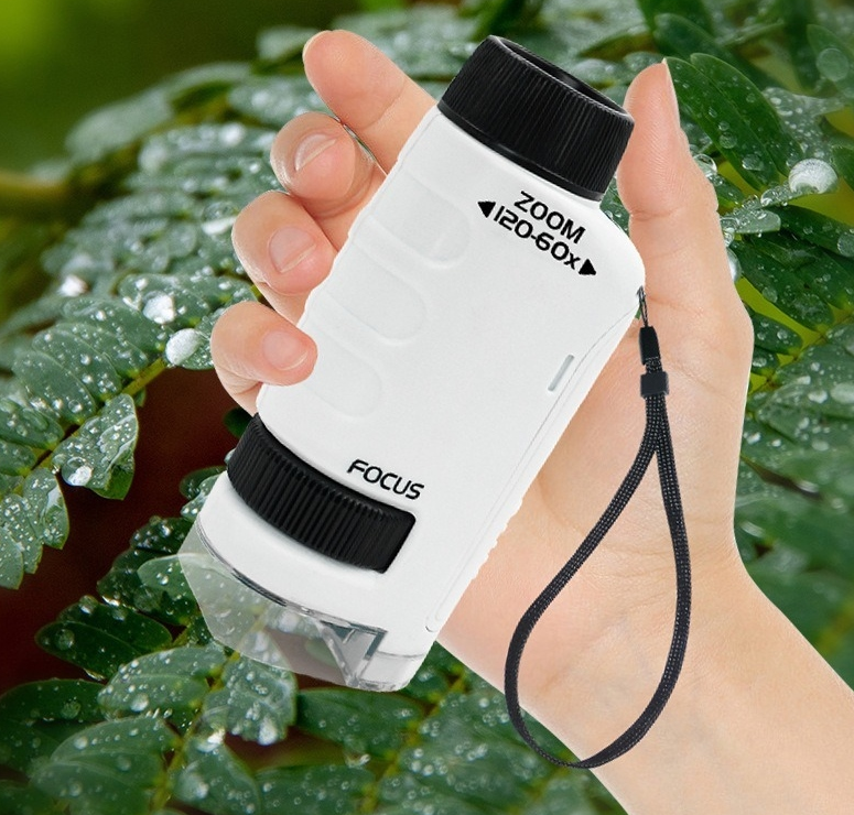 Microscopio bacteriano, juguete de experimento científico para estudiantes de escuela primaria, microscopio portátil de mano para niños, nivel profesional