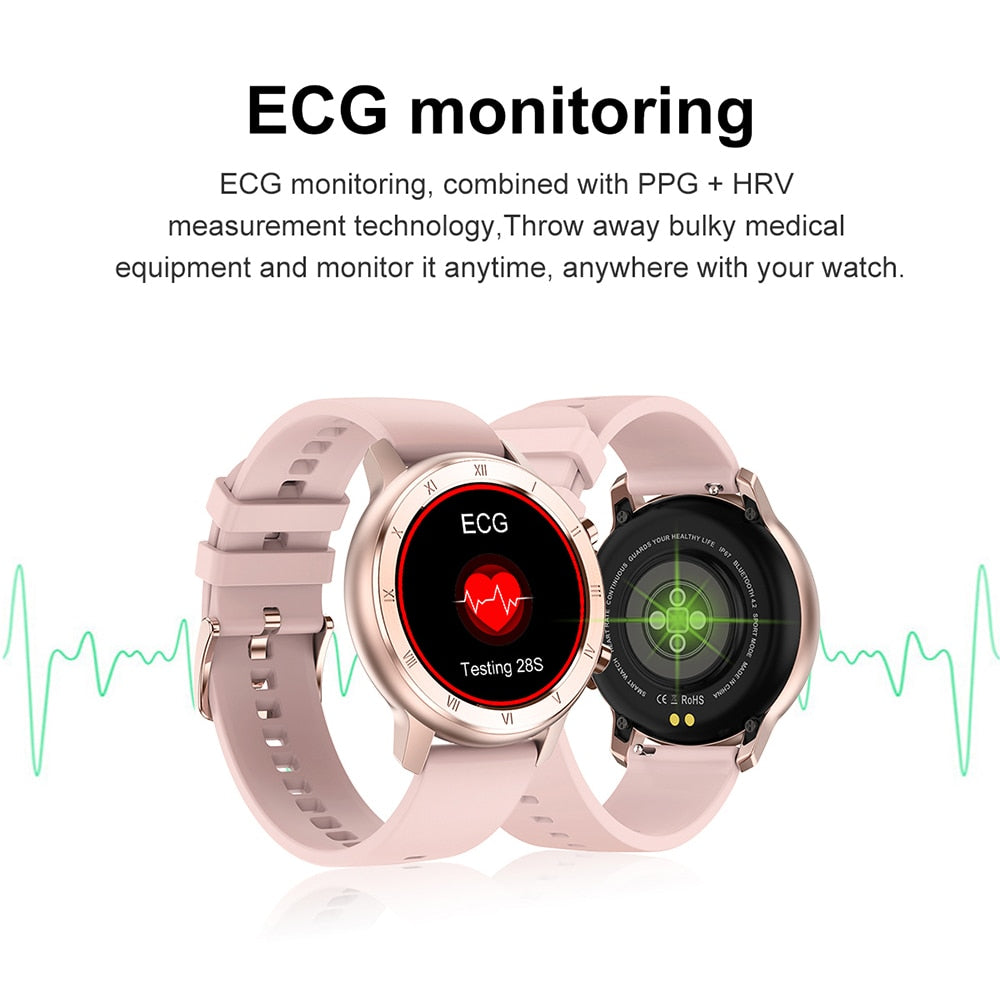 Full Touch Smart Watch Women IP68 Waterproof Bracelet ECG Heart Rate Monitor Sleep Monitoring Sports Smartwatch For Ladies - V.I.P Digital Presence