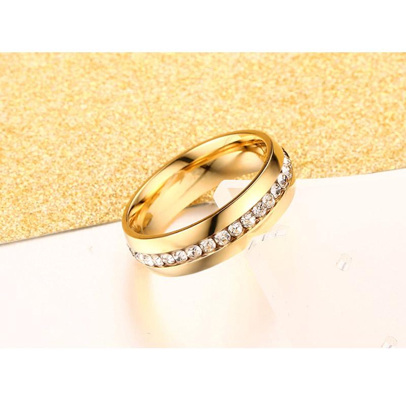 crystal wedding ring for women 6mm stainless steel engagement - V.I.P Digital Presence