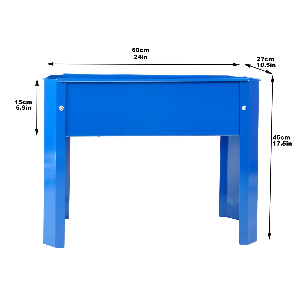 Elevated garden bed metal elevated outdoor flowerpot box suitable for backyard and terrace large flowerpot flower(Blue*2) - V.I.P Digital Presence