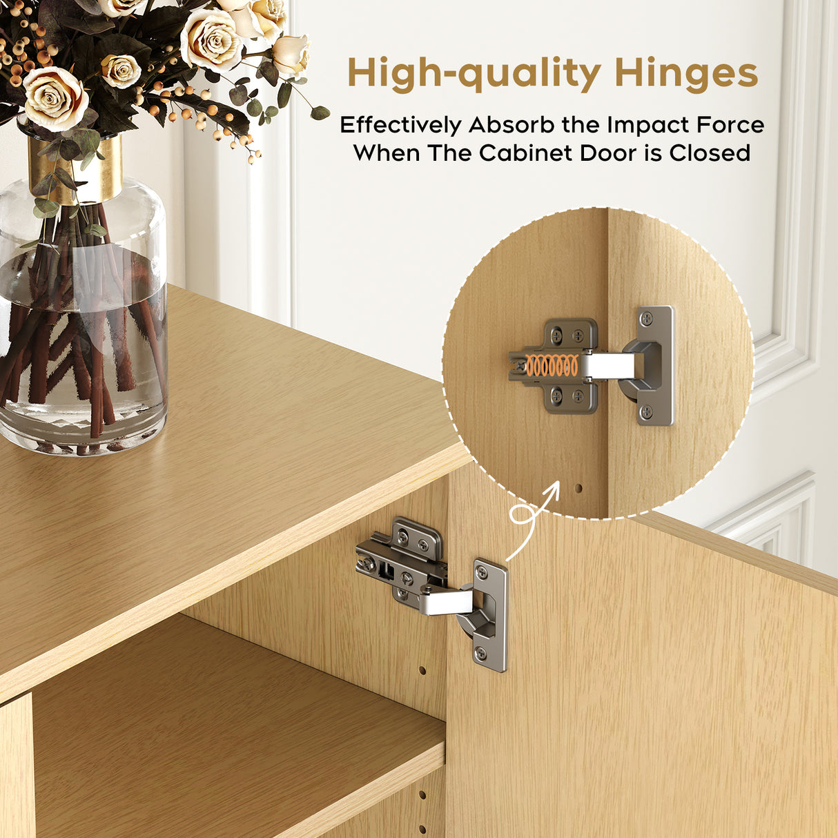 Shoe Storage Cabinet with Adjustable Plates Natural doors - V.I.P Digital Presence