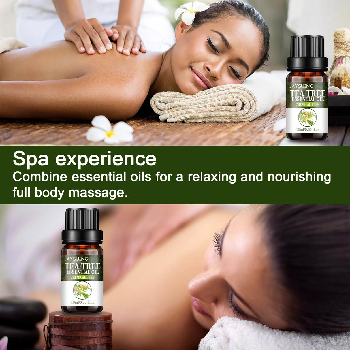 Aceite esencial de árbol de té, reparador del acné, reduce los poros, hidratante, cuidado facial.
