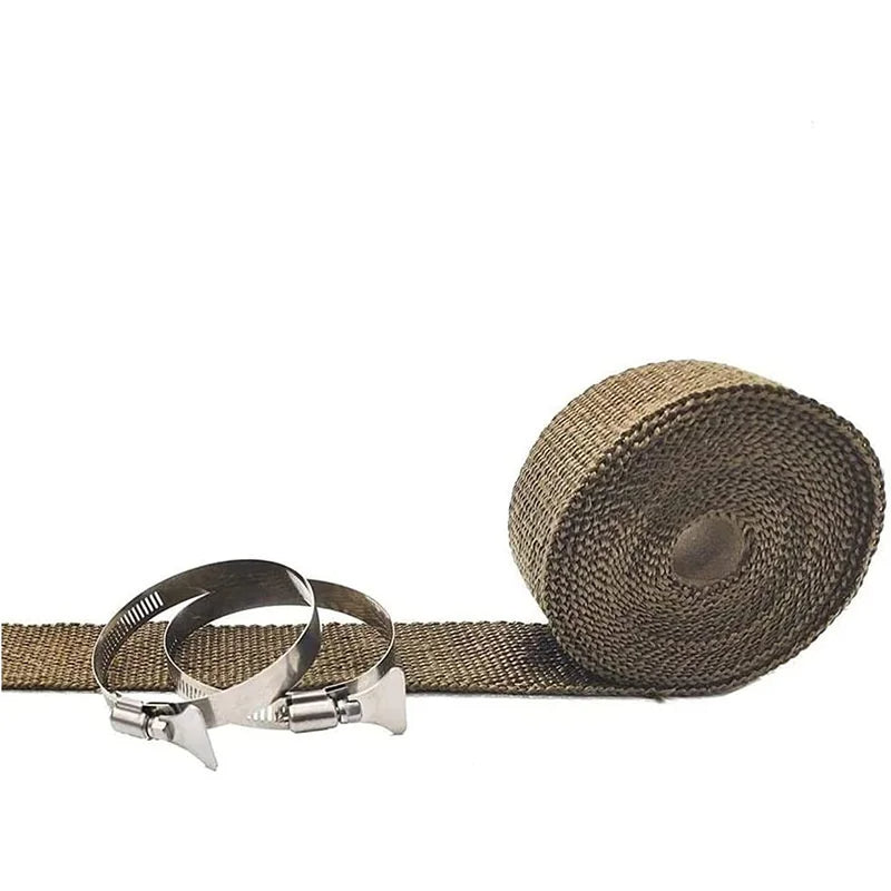 Tent Stove Fireproof Ribbon With Adjustable 2 Clamps Exhaust Insulation Wrapping Gear Stove Tube Fireproof Pipe Wrap 5m*5cm - V.I.P Digital Presence