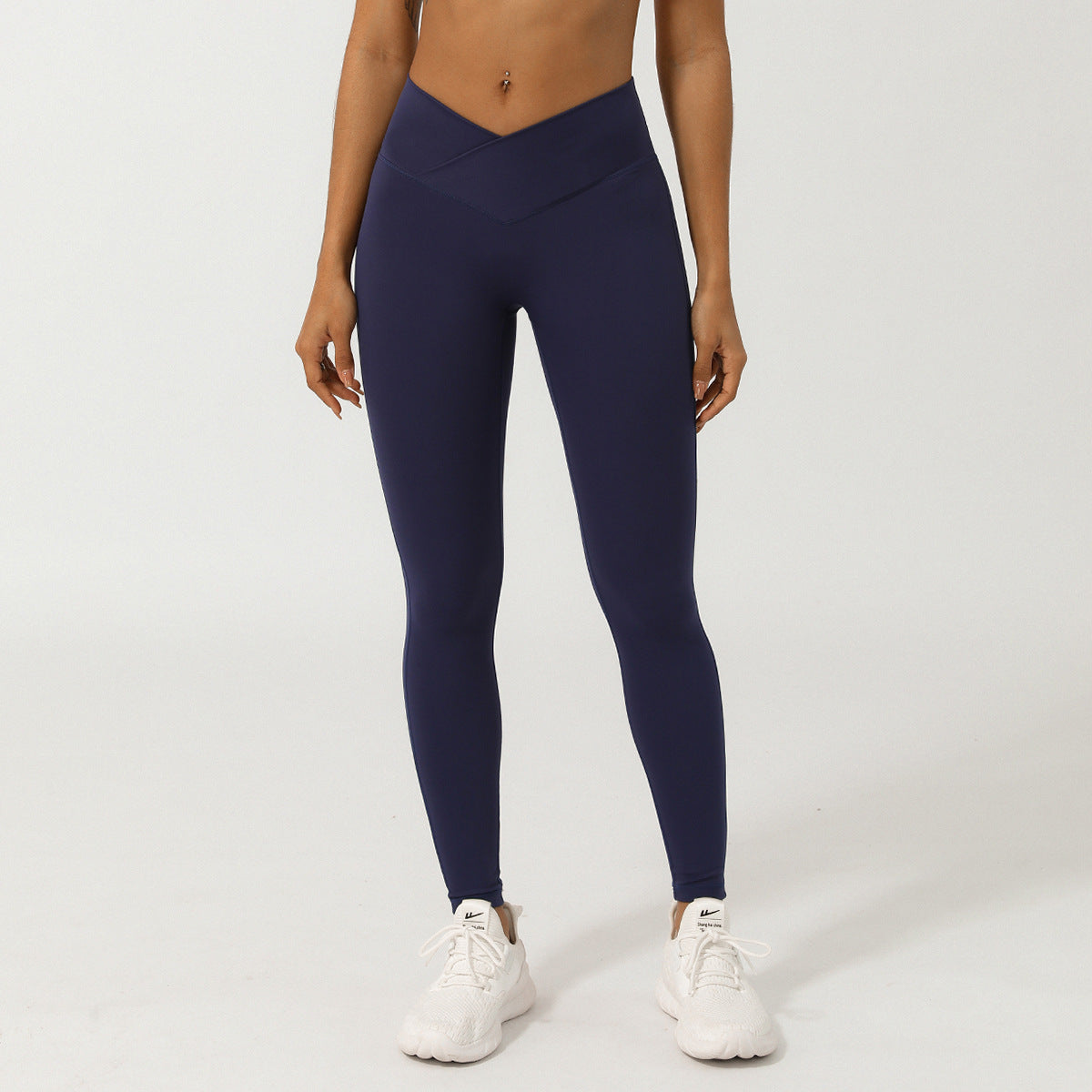 Cross V-shaped yoga cropped pants without T-line peach hip lifting fitness pants quick drying sports pants - V.I.P Digital Presence