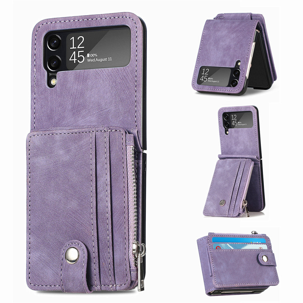 Suitable for Samsung Galaxy Z Flip4 folding phone case zipper card insertion protective cover Z Flip3 flip cover - V.I.P Digital Presence