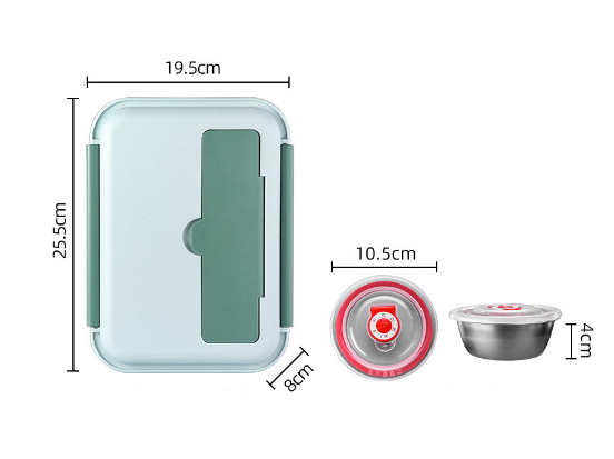 Classic simple 304 stainless steel double-sided buckle lunch box bento box with soup bowl - V.I.P Digital Presence