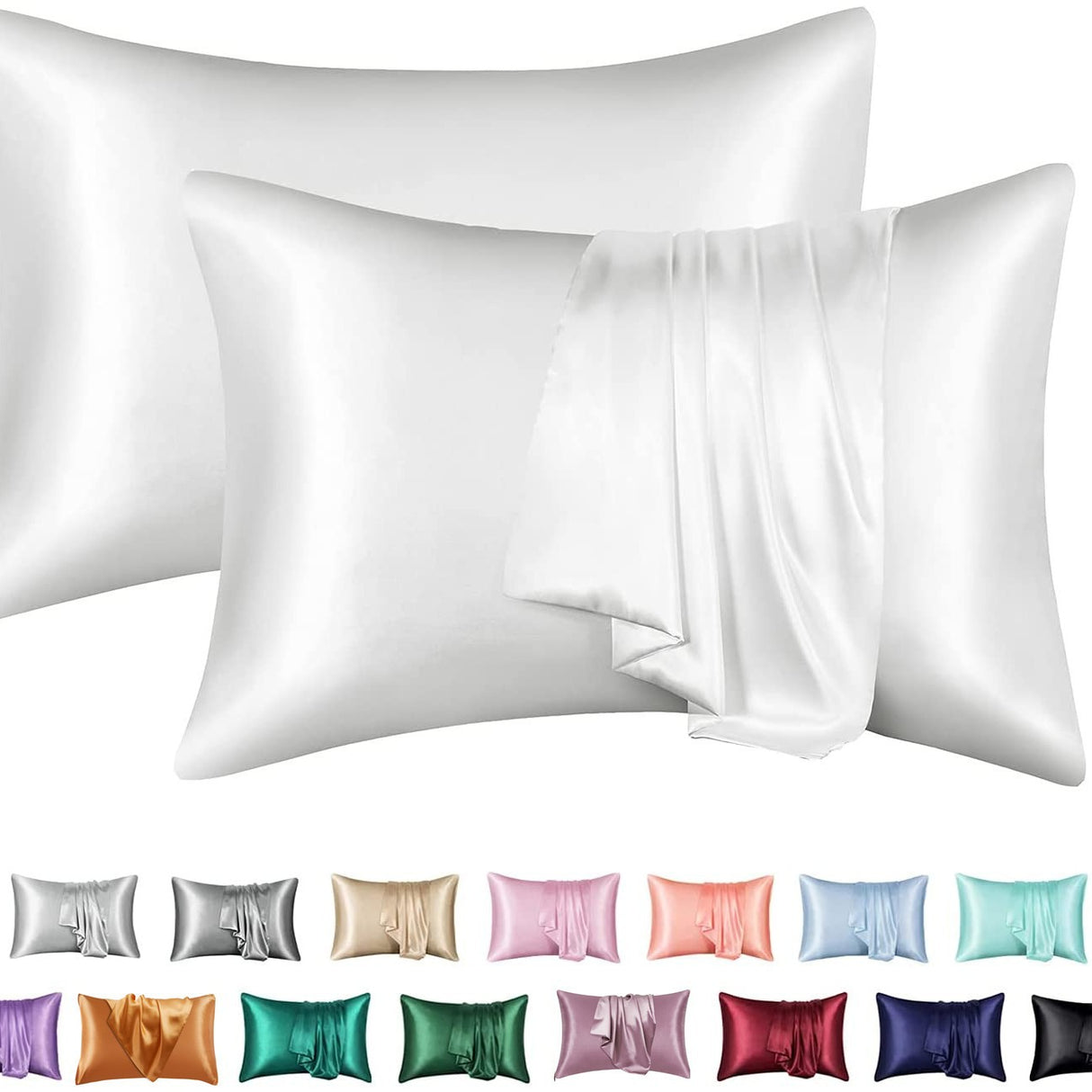 Simulation silk solid color polyester pillowcase envelope pillow pillow cases pillow pair multi-color - V.I.P Digital Presence