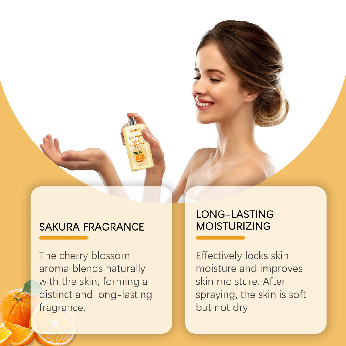 Orange Body Perfume Spray Light Fresh fragrance Keep fragrance portable fruit fragrance spray - V.I.P Digital Presence