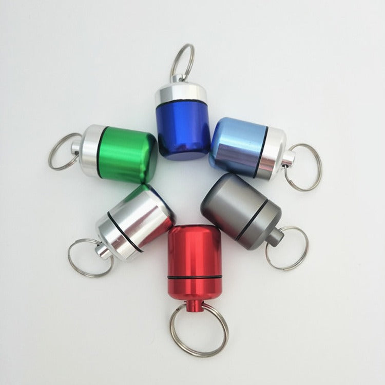 Aluminum alloy sealing ring keychain, aluminum can, short and chubby aluminum alloy metal can, coin earplugs, storage metal bott - V.I.P Digital Presence