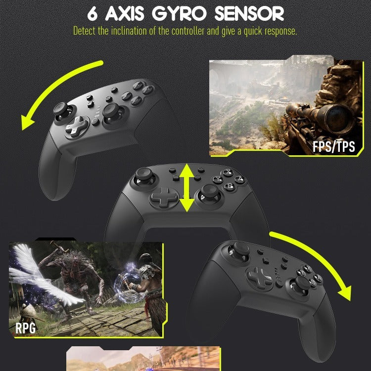 Private Model Adhesive Switch Wireless Bluetooth Controller with Vibration 6-Axis Sensory Switch Pro Gaming Controller - V.I.P Digital Presence