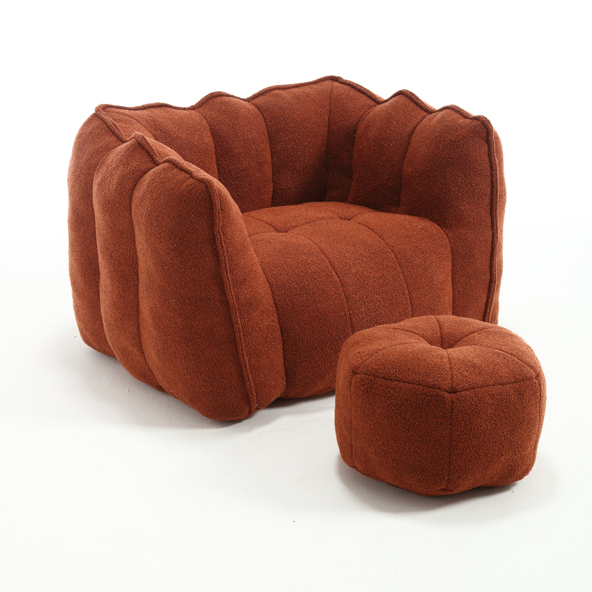 Soft Bean Bag Chair with High Resilient Foam(Chips)for living room and bedroom Comfortable Square Lazy Sofa with Footstool - V.I.P Digital Presence