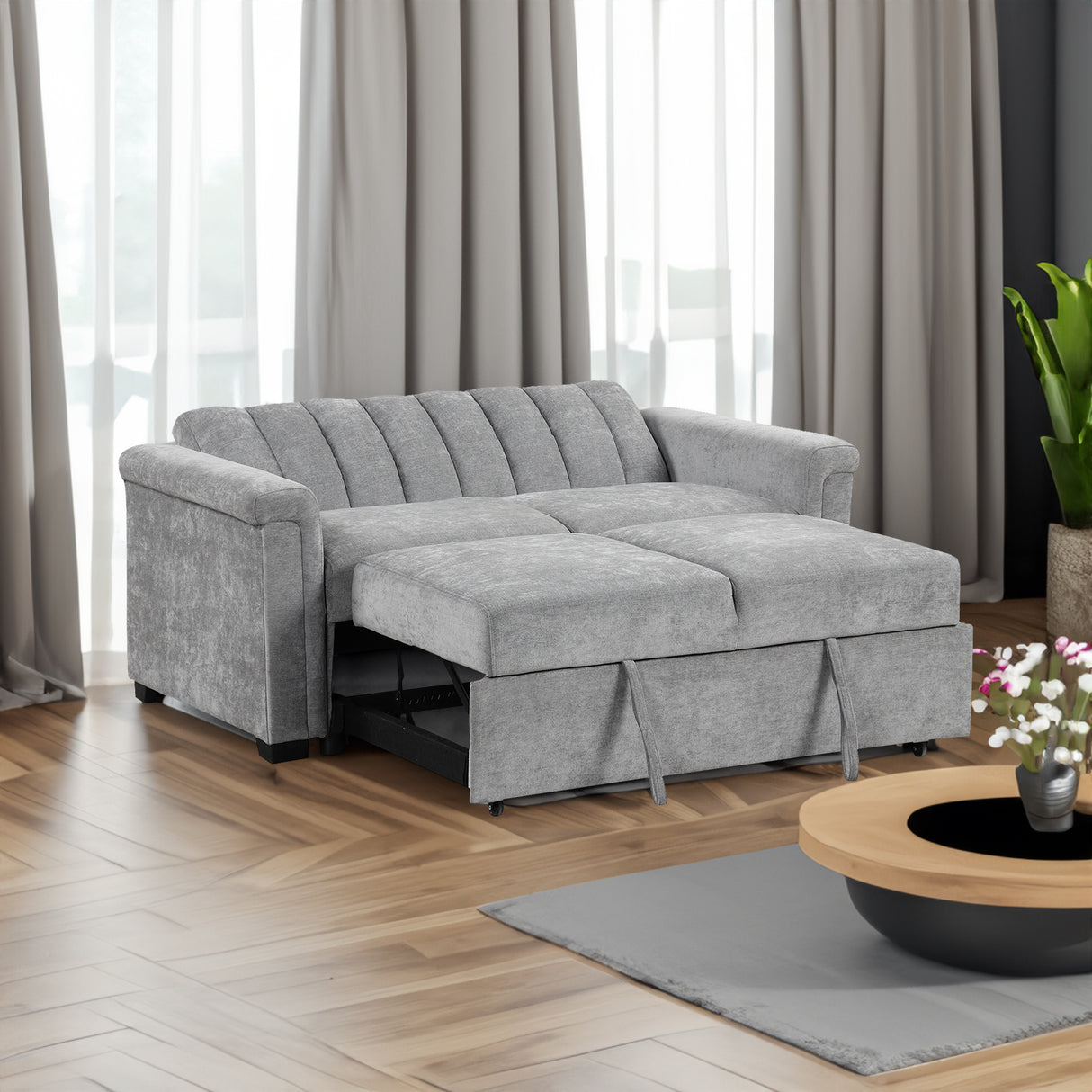 U_STYLE Convertible Soft Cushion Sofa Pull Bed ,for Two People to Sit On - V.I.P Digital Presence