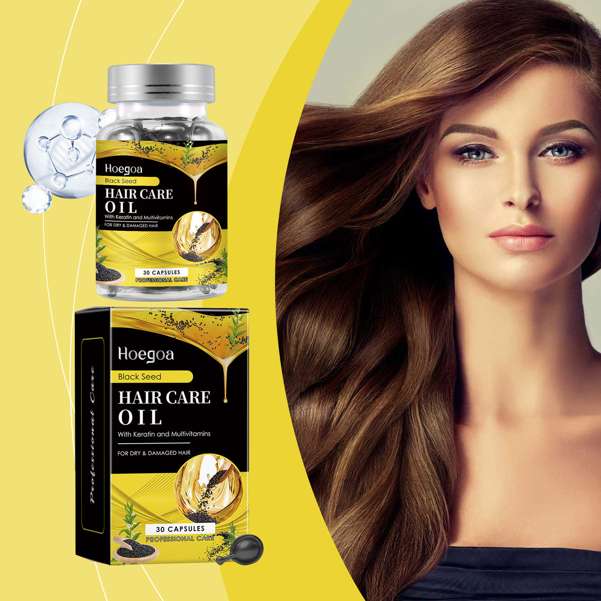 Black Sesame Oil Hair Care Capsules Nourish And Repair Dry Hair And Smooth Hair Care Essential Oil - V.I.P Digital Presence