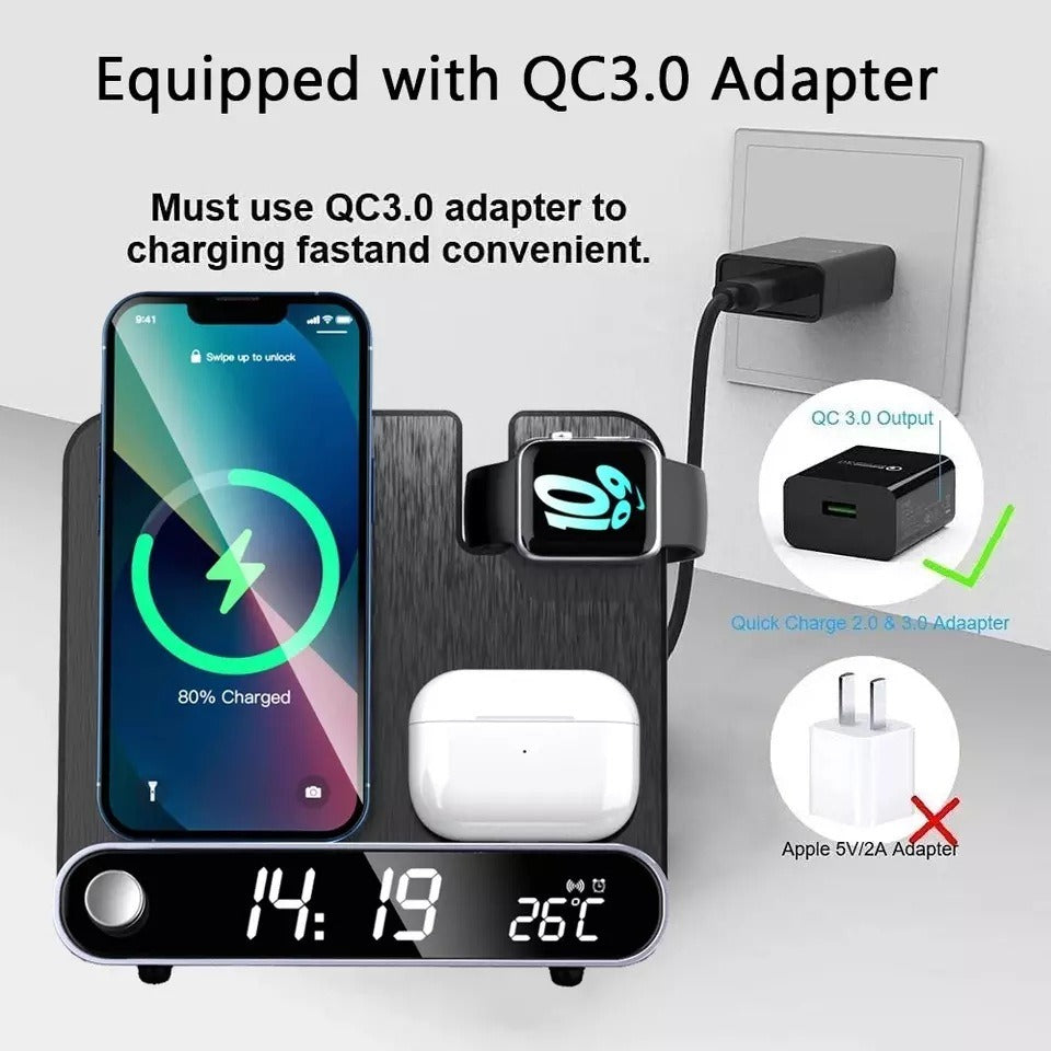 Multi functional clock wireless charging watch earphone wireless charging thermometer wireless charging 15W wireless charging - V.I.P Digital Presence