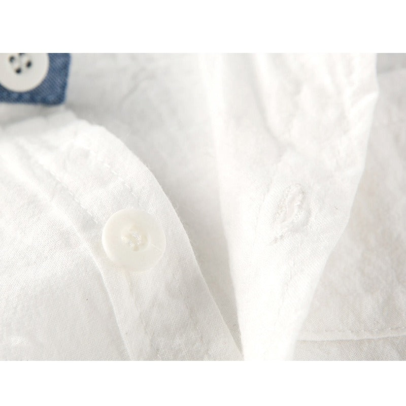 Male baby infant two-piece summer climbing suit with collar, gentleman's white shirt, overalls, tie dress, British style - V.I.P Digital Presence